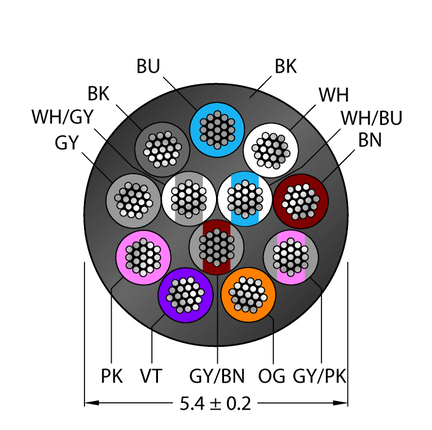 Przewód elementu wykonawczego/czujnika, PUR CABLE12X0.14-XX-PUR-BK-100M/TXL - Turck
