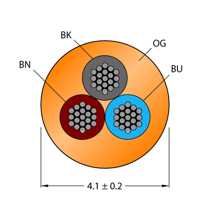 Przewód elementu wykonawczego/czujnika, PUR CABLE3X0.34-XX-PUR-OG-100M/TXO - Turck