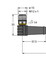Przewód elementu wykonawczego/czujnika, PUR WSS12T-2/TXL - Turck