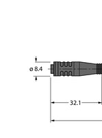 Przewód elementu wykonawczego/czujnika, PUR PKG3S-1-RSC4T/TXL - Turck