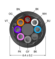 Przewód elementu wykonawczego/czujnika, PVC CABLE8X0.25-SH-PVC-BK-100M/TEL - Turck