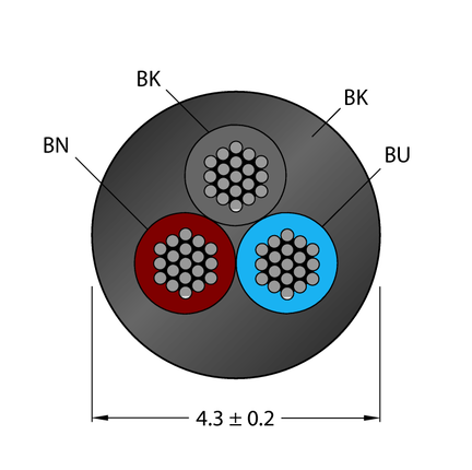Przewód elementu wykonawczego/czujnika, PVC CABLE3X0.34-XX-PVC-BK-100M/TEL - Turck