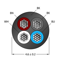 Przewód elementu wykonawczego/czujnika, PVC CABLE4X0.34-XX-PVC-BK-100M/TEL - Turck