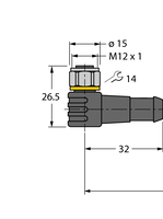 Przewód elementu wykonawczego/czujnika, PVC WKCV4.4T-P7X2-5/TEL - Turck