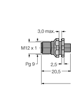 Przewód przemysłowy Ethernet FSSD 841-0.5M - Turck