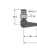 Przewód przyłączeniowy PVC WSH4.5-2/TFE - Turck