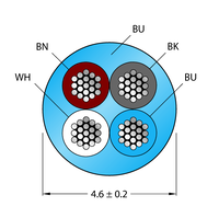 Przewód PVC do czujnika i elementu wykonawczego CABLE4X0.34-XX-PVC-BU-100M/TEB - Turck