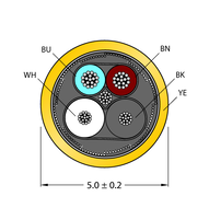 Przewód PVC do czujnika i elementu wykonawczego CABLE5X0.34-XX-PVC-YE-100M/TEY - Turck