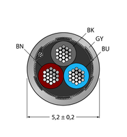Przewód PVC do czujnika i elementu wykonawczego CABLE3X0.34-SH-PVC-GY-100M/TEG - Turck