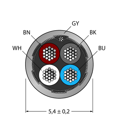 Przewód PVC do czujnika i elementu wykonawczego CABLE4X0.34-SH-PVC-GY-100M/TEG - Turck