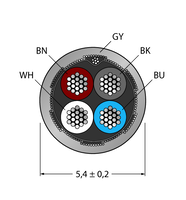 Przewód PVC do czujnika i elementu wykonawczego CABLE4X0.34-SH-PVC-GY-100M/TEG - Turck