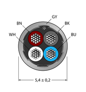Przewód PVC do czujnika i elementu wykonawczego CABLE4X0.34-SH-PVC-GY-100M/TEG - Turck