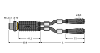 Trójnik 2-drogowy VBRS4.4-2PKG3S-2/2/TEL - Turck