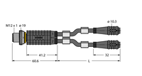 Trójnik 2-drogowy VBRS4.4-2PKG3Z-0.6/0.6/TXL - Turck