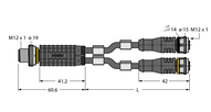 Trójnik 2-drogowy VBRS4.4-2RKC4.324T-1.5/1.5/TXG - Turck