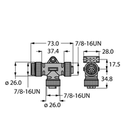 Trójnik 2-drogowy RSM-2RKM50 - Turck