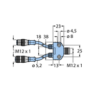 Trójnik 2-drogowy VB2-FKM/RKC RSC 572-0.5M-0.5M - Turck