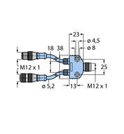Trójnik 2-drogowy VB2-FKM/RKC RSC 572-0.5M-0.5M - Turck