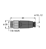Złącze rozbieralne BSV4140-0/13.5 - Turck