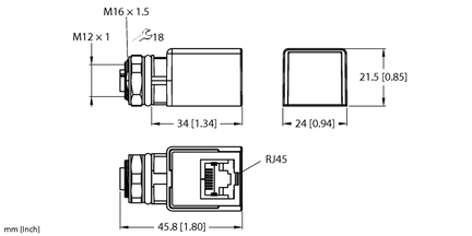 Element dla systemów Fieldbus FKSDD RJ45SF 44 - Turck