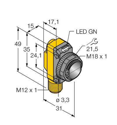 Czujnik fotoelektryczny QS186LEQ8 - Turck