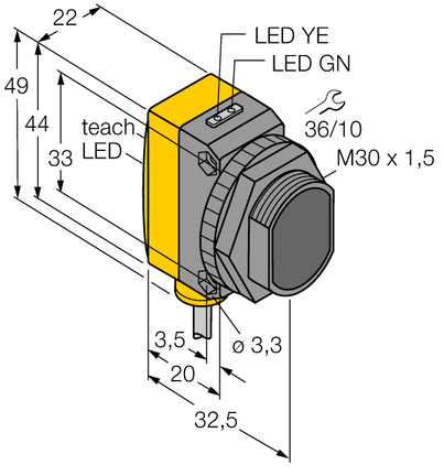 Czujnik fotoelektryczny QS30LLPC - Turck