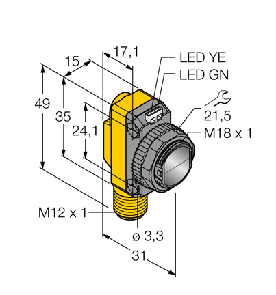 Czujnik fotoelektryczny QS186EVQ8 - Turck