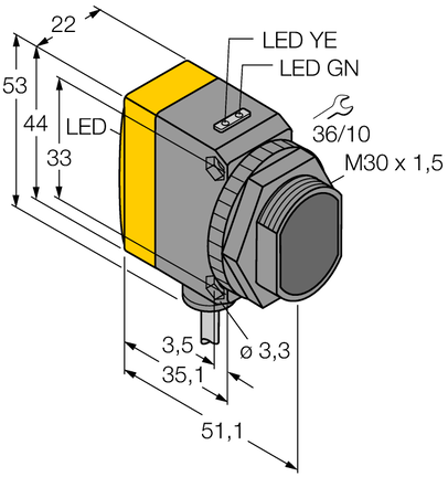 Czujnik fotoelektryczny QS30VR3FF200 - Turck
