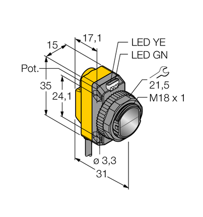 Czujnik fotoelektryczny QS18VP6LD - Turck
