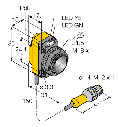 Czujnik fotoelektryczny QS18VP6LDQ5 - Turck
