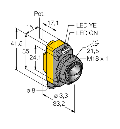 Czujnik fotoelektryczny QS18VP6CV45Q7 - Turck