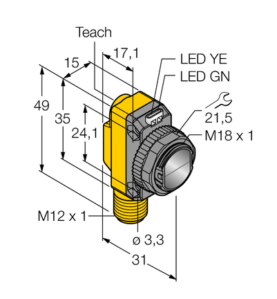Czujnik fotoelektryczny QS18EK6EVQ8 - Turck