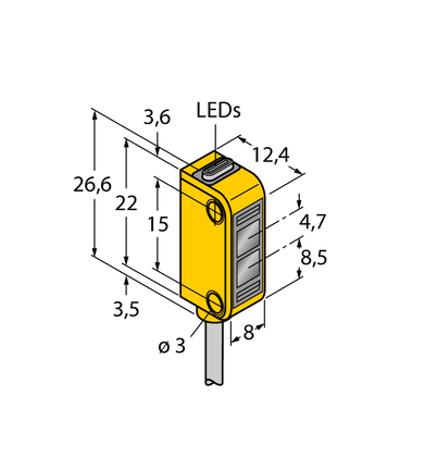 Czujnik fotoelektryczny Q12AB6FF15 - Turck