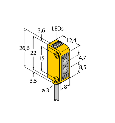 Czujnik fotoelektryczny Q12AB6LP - Turck
