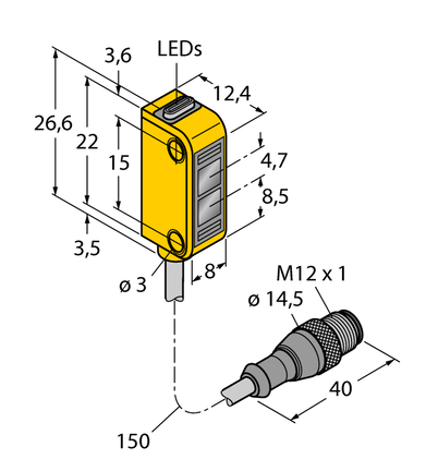 Czujnik fotoelektryczny Q12AB6FF30Q5 - Turck