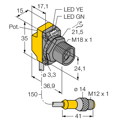 Czujnik fotoelektryczny QS18VP6FQPMA - Turck