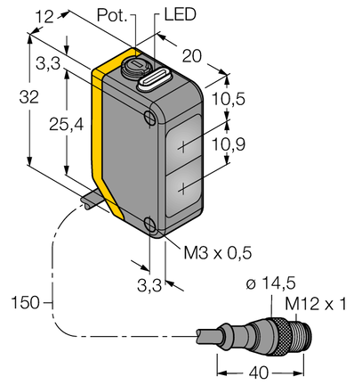 Czujnik fotoelektryczny Q20PDVSQ5 - Turck