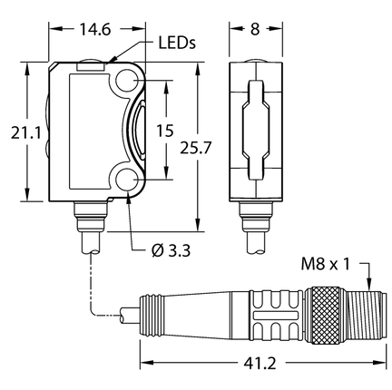 Czujnik fotoelektryczny VS8APFF30BQ3 - Turck