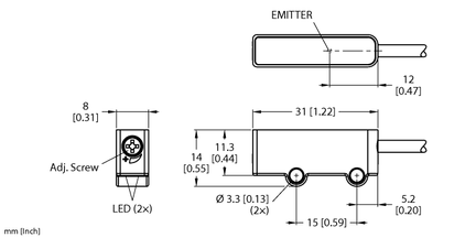 Czujnik fotoelektryczny Q2XRPLAF100-2M - Turck