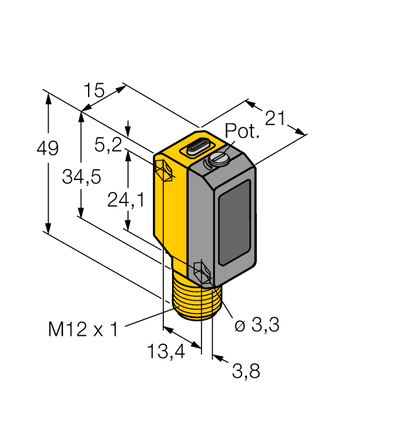 Czujnik fotoelektryczny QS18K6AF120Q8 - Turck
