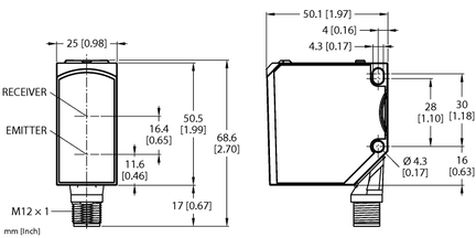 Czujnik fotoelektryczny QCM50-K3D60-Q8-5 - Turck
