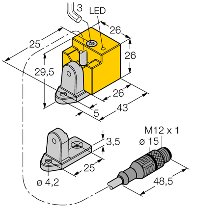 Czujnik indukcyjny BI10-QN26-AD4X-0.8-RS4.23/S90 - Turck