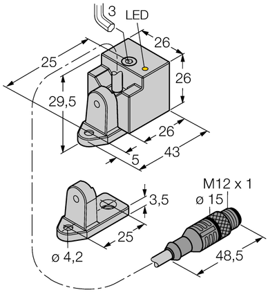 Czujnik indukcyjny BI10-QN26-AD4X-0.15XOR-RS4.23/S100-S1589 - Turck
