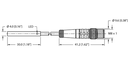 Czujnik indukcyjny BI1U-EH04-AP6X-0.3-PSG3M - Turck