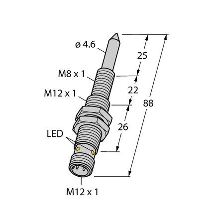 Czujnik pola magnetycznego NIMFE-M12/4.6L88-UN6X-H1141 - Turck