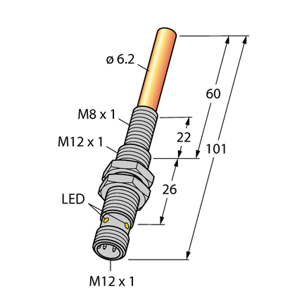 Czujnik pola magnetycznego NIMFE-EM12/6.2L101-UP6X-H1141/S1182 - Turck