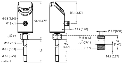 Czujnik przepływu FS100-300L-62-2LI-H1141 - Turck