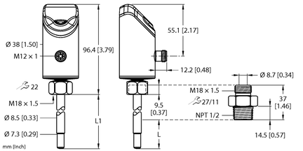 Czujnik przepływu FS100-300L-16-2LI-H1141 - Turck