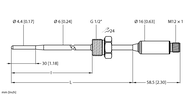 Czujnik temperatury TTMS-206TA-G1/2-LI6-H1140-L150-0/500 - Turck