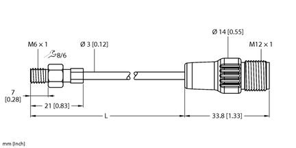 Czujnik temperatury TP-203A-M6-H1141-L100-I7 - Turck